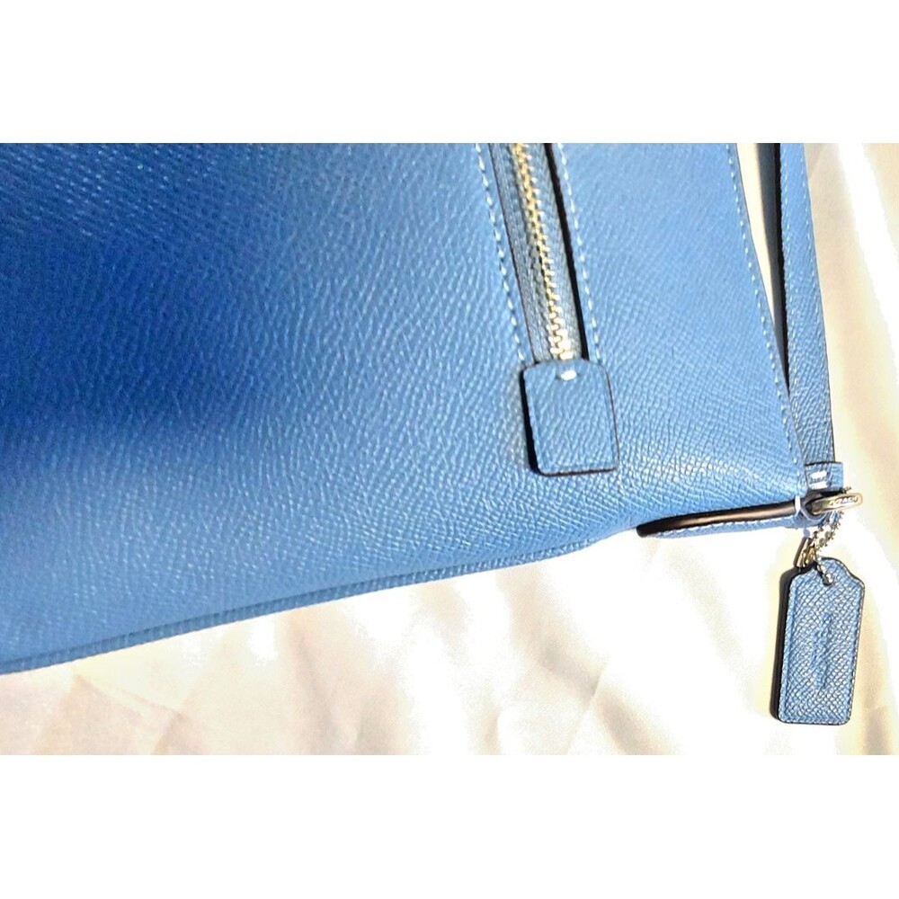 Coach Mini Rowan File Bag Blue Crossgrain Leather Crossbody CE871 NWOT - Picture 5 of 9